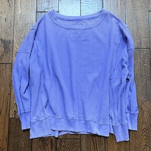 American Eagle Oversized Waffle Thermal Size Medium Purple